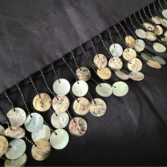 NWT STAUD Black Linen Matching Skirt Set with Beaded Fringe Size 8 - Picture 10 of 10